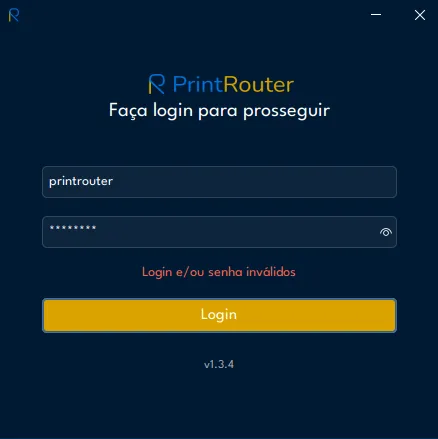 Credenciais Incorretas